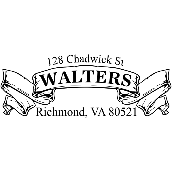 Vintage Banner Return Address Stamp
