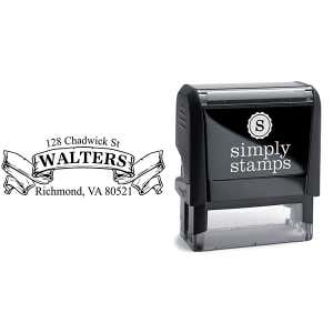 Traditional Vintage Banner Return Address Stamp Body and Design
