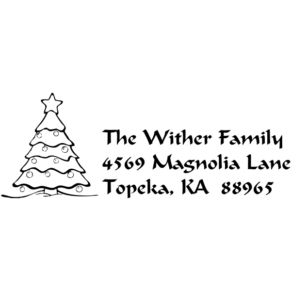 Merry Christmas Tree return stamp