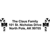 Candy Cane return address rubber stamp design