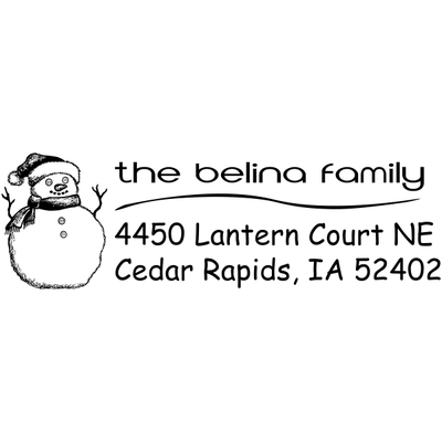 Sketch Snowman Curve Holiday Return Address Stamp