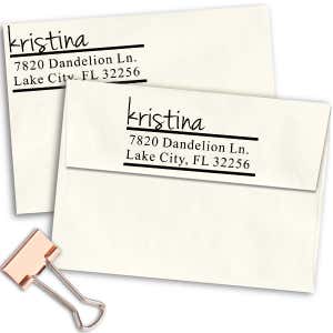 Handwritten Name Return Address Stamp Imprint Example