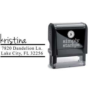 Handwritten Name Return Address Stamp Body and Design