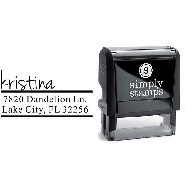 Handwritten Name Return Address Stamp Body and Design