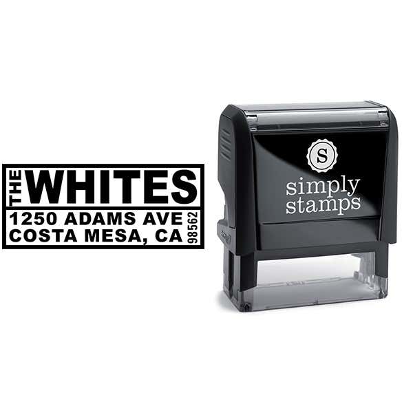 Bold Boxes Return Address Stamp Body and Design