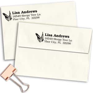 Monarch Butterfly Custom Address Stamp Imprint Example