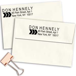 Triple Arrow Return Address Stamp Imprint Example