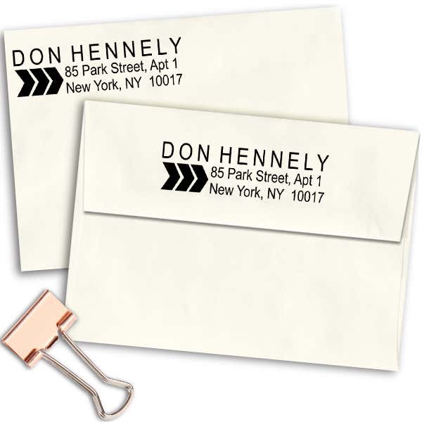 Triple Arrow Return Address Stamp Imprint Example