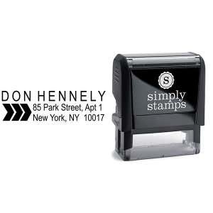 Triple Arrow Return Address Stamp Body and Design