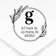 Elegant Botanical Monogram Address Stamp