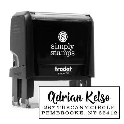 Bold Edgy Script Custom Return Address Stamp - alternate view
