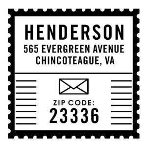 Mail Postal Design Custom Return Address Stamp design on white background