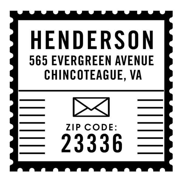 Mail Postal Design Custom Return Address Stamp design on white background