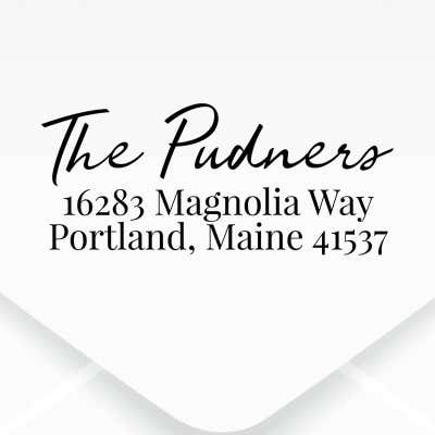 Relaxed Script Custom Address Stamp - alternate view