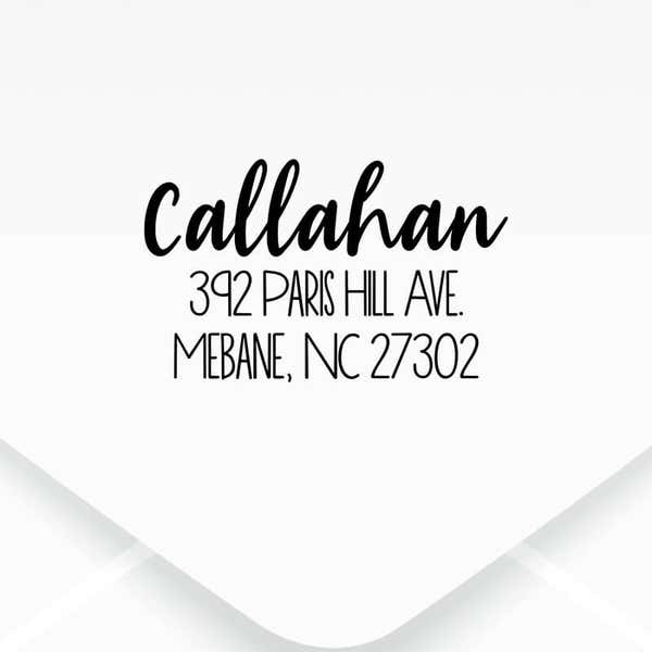 Script Condensed Address Stamp