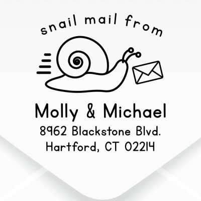 custom round letter address stamp