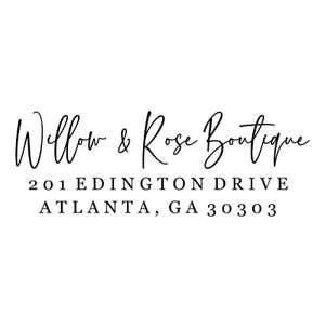 Philip Script Custom Return Address Stamp design on white background