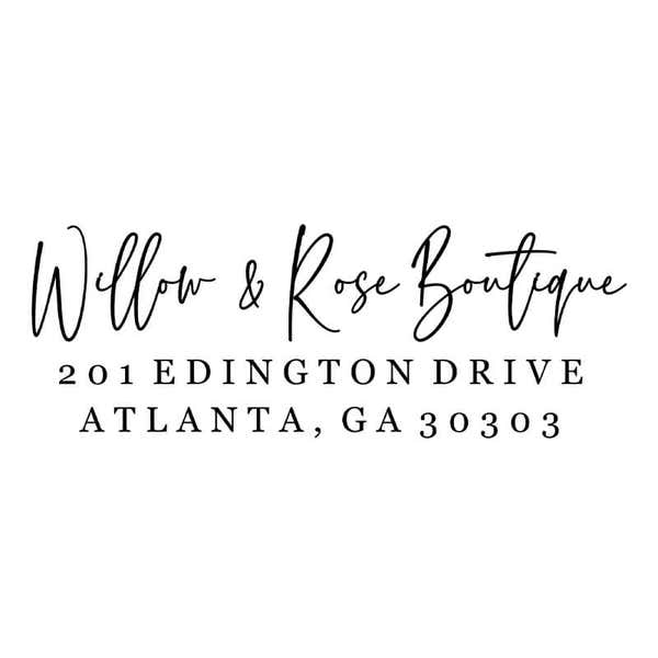 Philip Script Custom Return Address Stamp design on white background