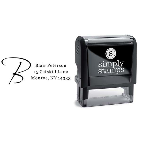Script Initial Return Address Stamp Body and Design