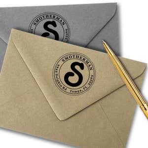Christine Round Address Stamp Imprint Example