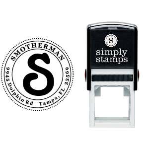 Christine Round Address Stamp Body and Design