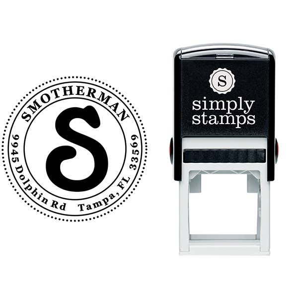 Christine Round Address Stamp Body and Design