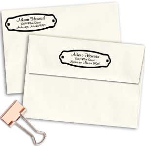 Plaque Styled Custom Address Stamp Imprint Example