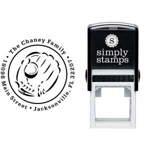 Baseball and Glove Address Stamp Body and Design