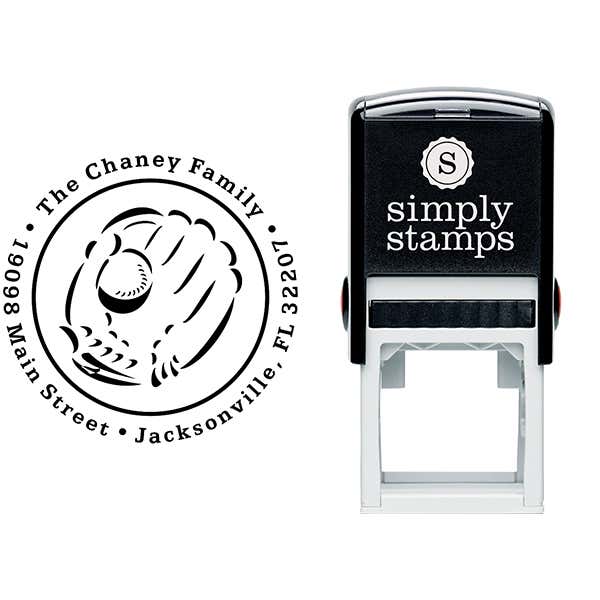 Baseball and Glove Address Stamp Body and Design