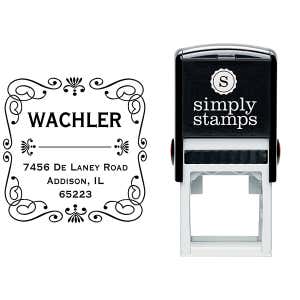 Wachler Curves Square Address Stamp Body and Design
