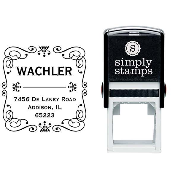 Wachler Curves Square Address Stamp Body and Design