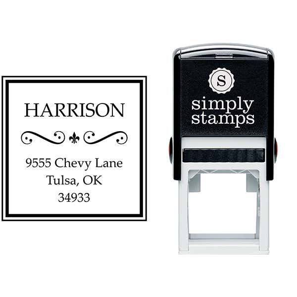 Harrison Curves Square Address Stamp Body and Design