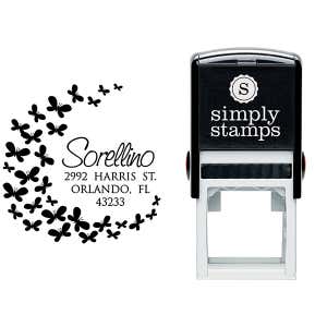Butterflies Round Address Stamp Body and Design
