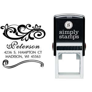 Shelley Square Address Stamp Body and Design