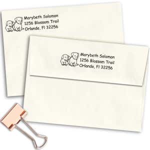 Cute Puppy Dog Return Address Stamp Imprint Example