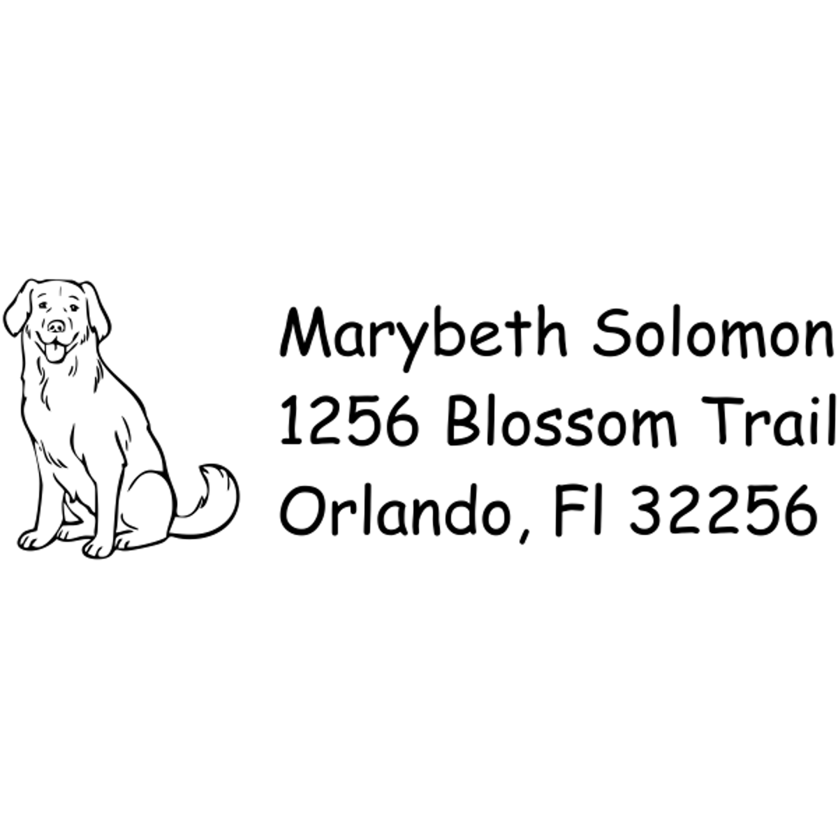 Labrador return address rubber stamp
