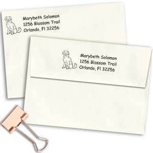 Labrador Dog Return Address Stamp Imprint Example