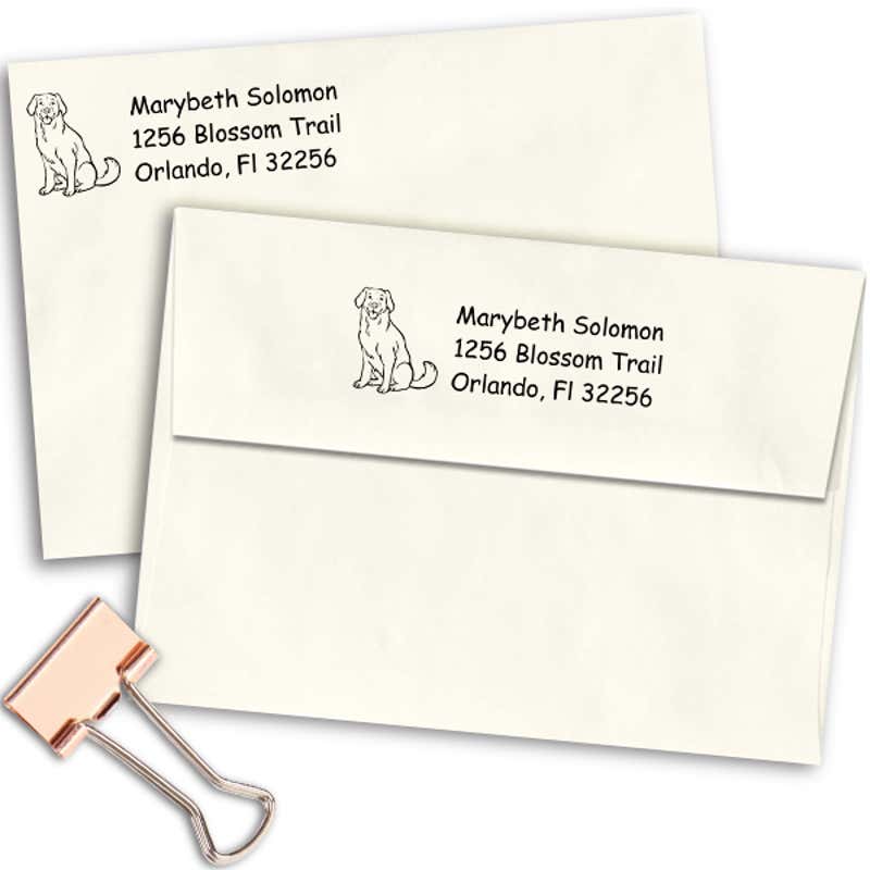 Labrador Dog Return Address Stamp Imprint Example