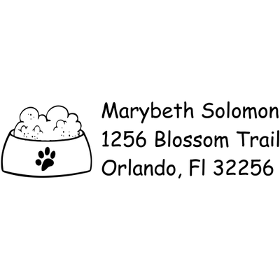 Dog Bowl Return Address Stamp