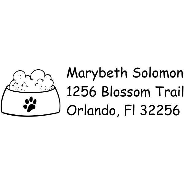 Dog Bowl Return Address Stamp