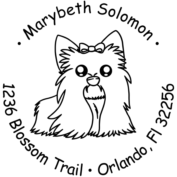 Shih Tzu Dog Return Address Stamp