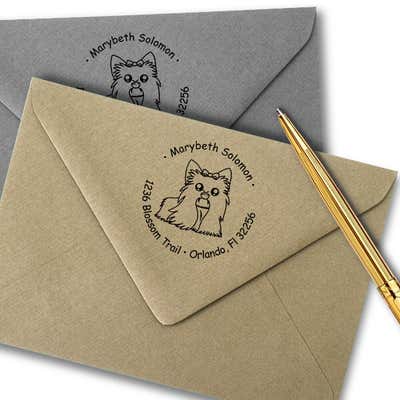 Shih Tzu Dog Return Address Stamp - alternate view