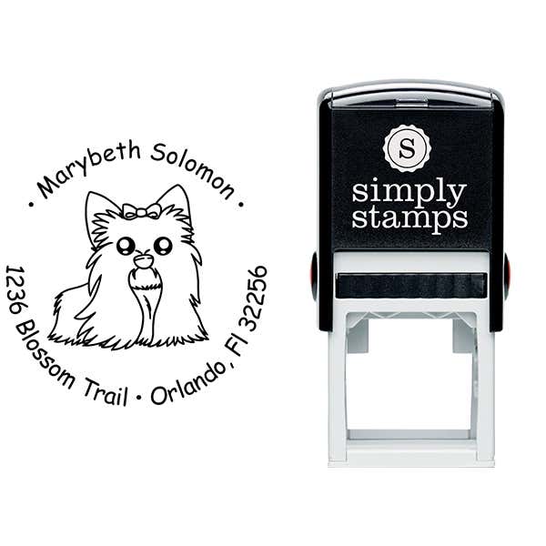 Shih Tzu Dog Return Address Stamp Body and Design