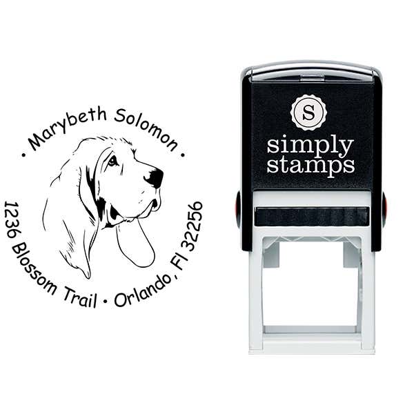 Bloodhound Dog Return Address Stamp Body and Design