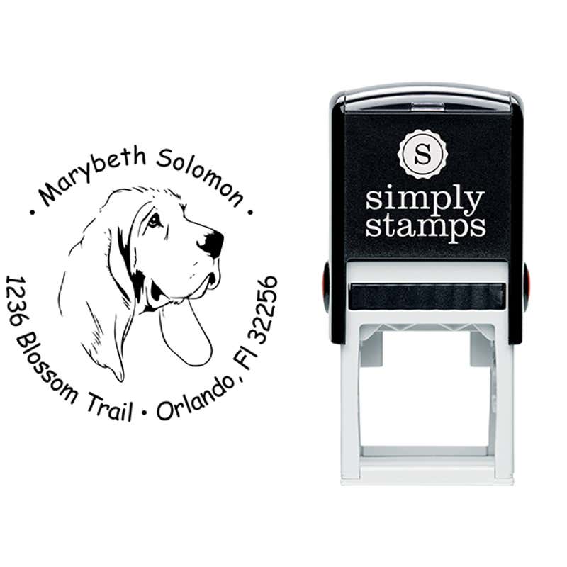 Bloodhound Dog Return Address Stamp Body and Design