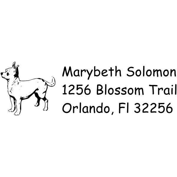 Chihuahua Dog return address stamp