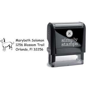 Chihuahua Dog Return Address Stamp Body and Design