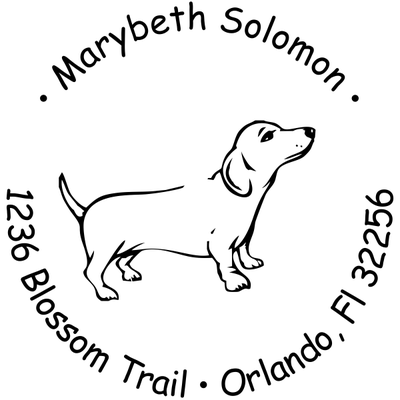 Weiner Dog Return Address Stamp