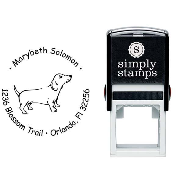 Weiner Dog Return Address Stamp Body and Design