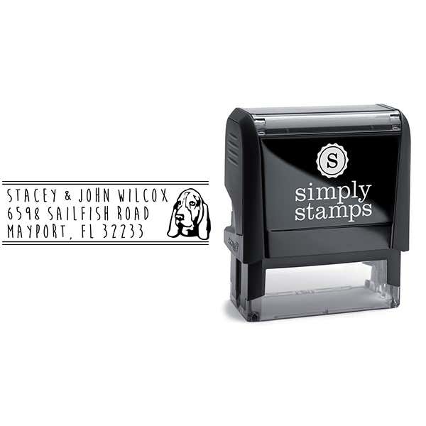 Basset Hound Dog Address Stamp Body and Design